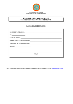 SOLICITUD PARA ASIGNACI&Oacute;N DE CORREO ELECTRONICO