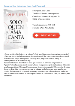 Solo Quien Ama Canta