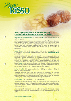 Manzana osmotizada al aroma de caf&eacute; con bu&ntilde;uelos de crema y