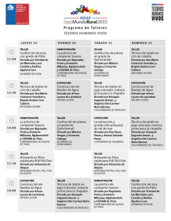 Programa de Talleres TESOROS HUMANOS