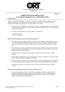 Normas de seguridad para Taller de Maquetas y Construcci&oacute;n