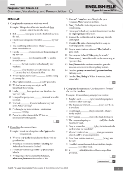 ENGLISH FILE - Lettere "Tor Vergata"