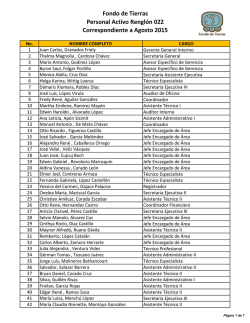 N&oacute;mina Personal Agosto 2015