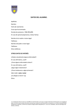 Formulario DATOS DEL ALUMNO cursillo de verano