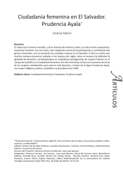 R T&Iacute;CULOS Ciudadan&iacute;a femenina en El Salvador. Prudencia Ayala*