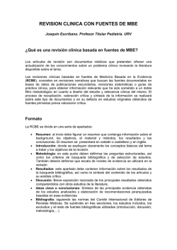 REVISION CLINICA CON FUENTES DE MBE