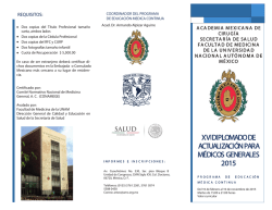 X IV DIPLOMADO DE ACTUALIZACI&Oacute;N PARA M&Eacute;DICOS