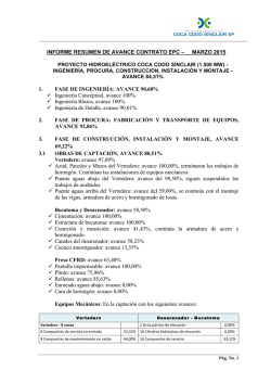 Marzo 2015 - Proyecto Hidroel&eacute;ctrico Coca Codo Sinclair EP