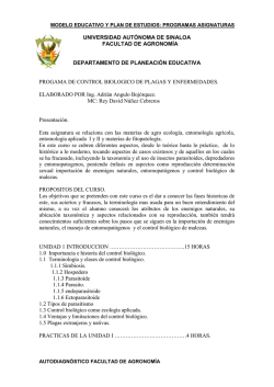 control biol&oacute;gico. - Facultad de Agronom&iacute;a
