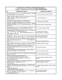 No. Nombre de la empresa Contacto en la empresa 1 2 3 4 5 6 7 8 9
