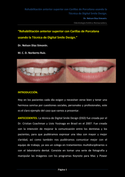 Rehabilitaci&oacute;n anterior superior con Carillas de Porcelana usando