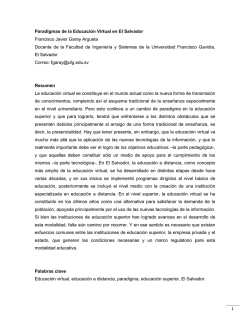 1 Paradigmas de la Educaci&oacute;n Virtual en El Salvador Francisco