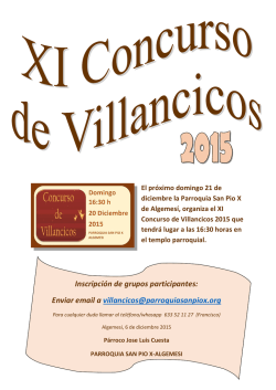 Inscripci&oacute;n de grupos participantes: Enviar email a villancicos