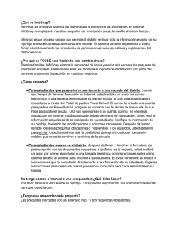 &iquest;Qu&eacute; es InfoSnap? InfoSnap es un nuevo sistema del distrito para