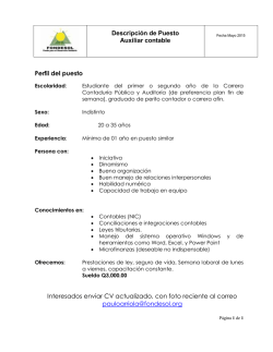 Descripci&oacute;n de Puesto Auxiliar contable Perfil del puesto