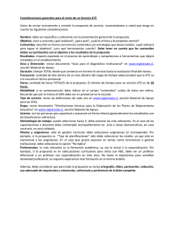 Consideraciones generales para el env&iacute;o de un