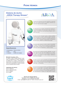 Sistema de ducha &bdquo;AROA Therapy Shower&ldquo;
