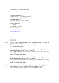 Dr. Esteban Cruz Hern&aacute;ndez - Facultad de Ciencias