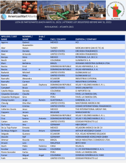 LISTA DE PARTICIPANTES (HASTA MAYO 31, 2015