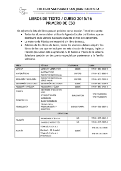 LIBROS DE TEXTO - Colegio San Juan Bautista