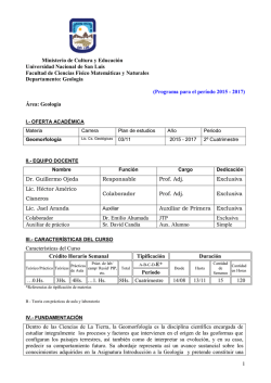 Geomorfolog&iacute;a - Departamento de Geolog&iacute;a