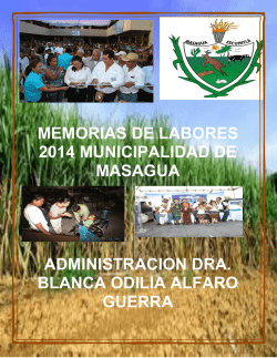 MEMORIAS DE LABORES 2014 MUNICIPALIDAD DE MASAGUA