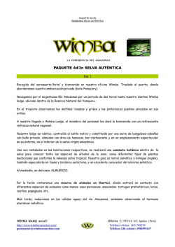 PAQUETE 4d/3n SELVA AUT&Eacute;NTICA