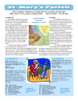 LAS POSADAS LAS POSADAS Third Sunday of Advent December