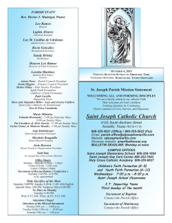 October 4, 2015 - St. Joseph Catholic Church