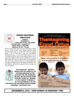 NOVEMBER 8, 2015 - 32ND SUNDAY IN ORDINARY TIME PARISH
