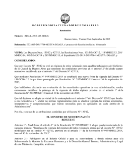 Reso N&deg; 685-mmgc-15 prorroga 31-10-15