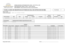 planilla unica de registro de actividad de sala de extraccion de miel