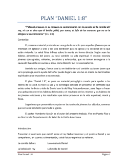 PLAN &ldquo;DANIEL 1:8&rdquo; - Upon High Places