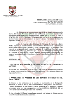ACTA ASAMBLEA GENERAL FEDERACI&Oacute;N ANDALUZA DE CAZA