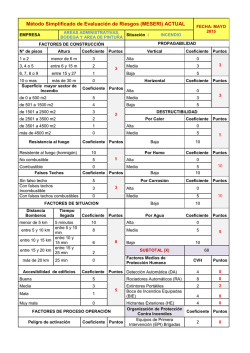 M&eacute;todo Simplificado de Evaluaci&oacute;n de Riesgos (MESERI) ACTUAL