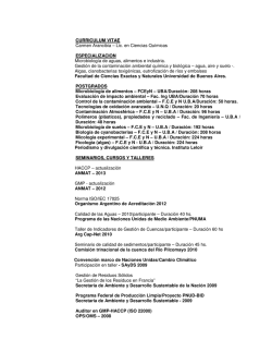 CURRICULUM VITAE Carmen Arancibia &ndash; Lic. en Ciencias