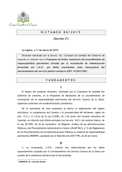 Dictamen 80/2015, solicitado por la Excma. Sra. Consejera de