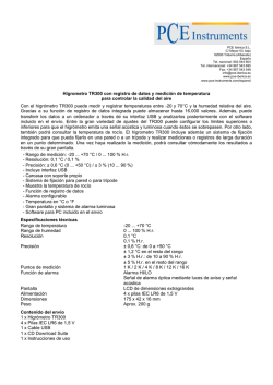 Higrometro TR300 con registro de datos y