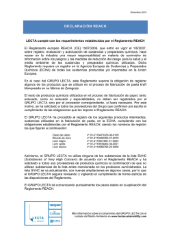Declaraci&oacute;n REACH