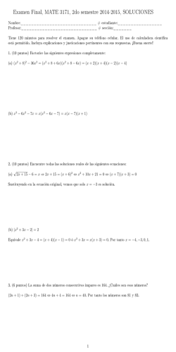 Examen Final, MATE 3171, 2do semestre 2014-2015