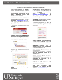 Manual de Usuario &ndash; M&oacute;dulo de consultas de SIIUB