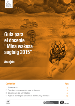 Gu&iacute;a para el docente &ldquo;Mina wakesa augtaig 2015&rdquo;