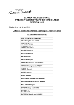 Liste des candidats autoris&eacute;s