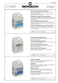 Solution de nettoyage extra-fine Extra feine Reinigungs