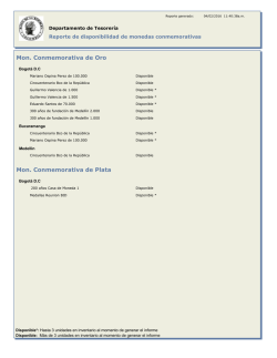 Mon. Conmemorativa de Oro Mon. Conmemorativa de Plata