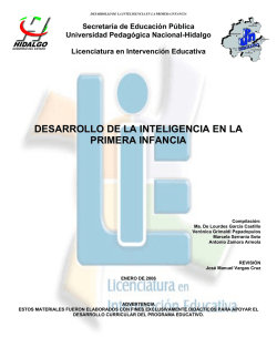 DESARROLLO DE LA INTELIGENCIA EN LA PRIMERA INFANCIA