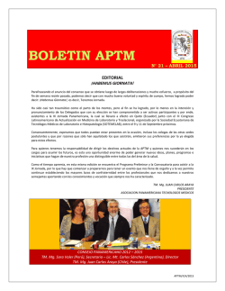 Bolet&iacute;n APTM #21 - Tecn&oacute;logos en Ciencias M&eacute;dicas