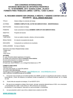 TRABAJOS LIBRES 2015 - Sociedad Mexicana de Ortopedia