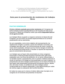 Gu&iacute;a para la presentaci&oacute;n de res&uacute;menes de trabajos libres