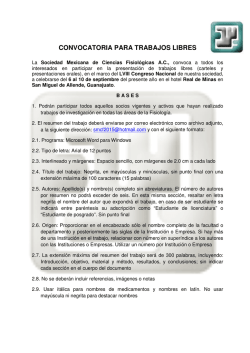 convocatoria para trabajos libres - Sociedad Mexicana de Ciencias